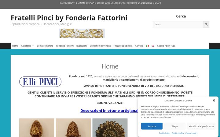 Screenshot of fratellipinci.it