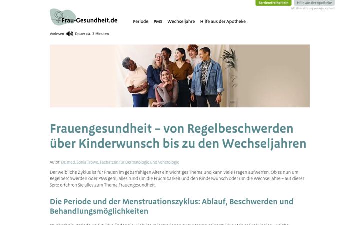 Screenshot of frau-gesundheit.de