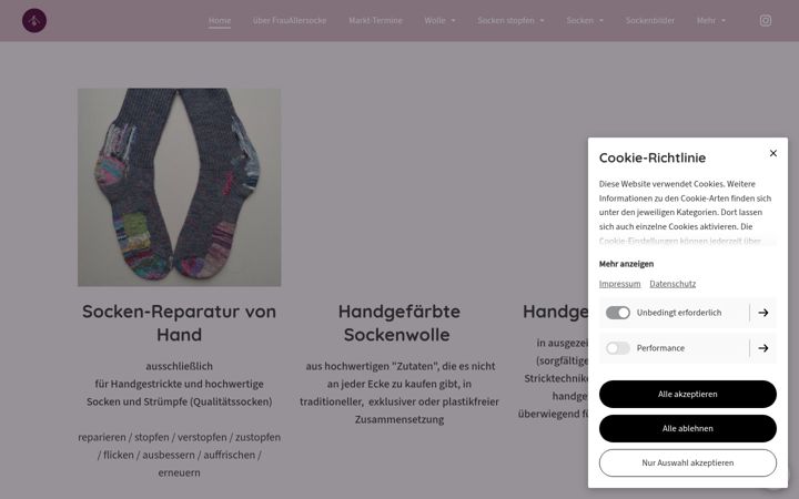 Screenshot of frauallersocke.de