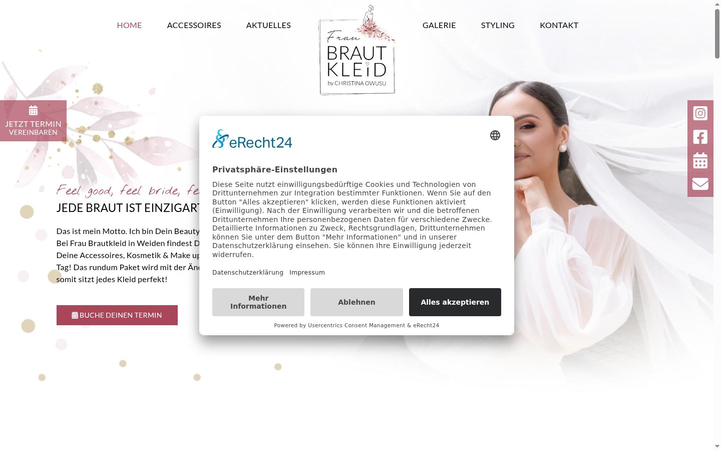 Screenshot of the consent banner shown before any interaction