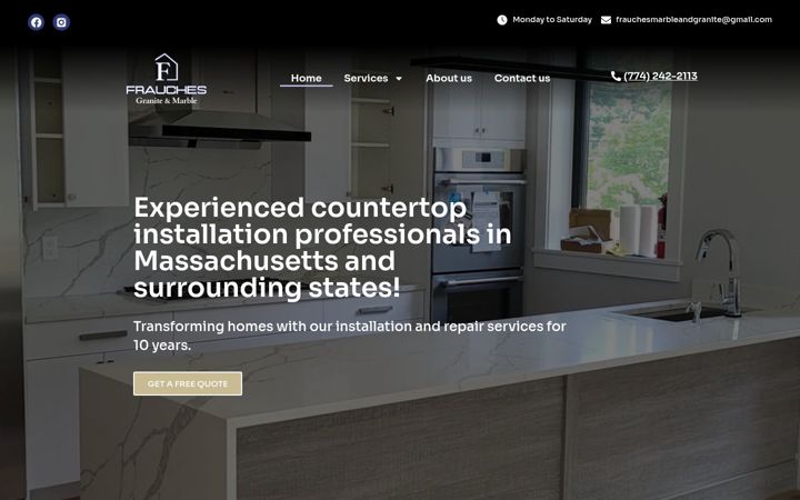 Screenshot of frauchesmarbleandgranite.com