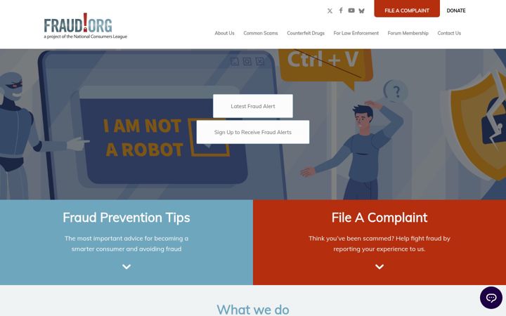 Screenshot of fraud.org