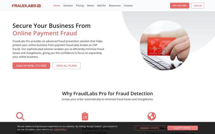 Screenshot of fraudlabspro.com