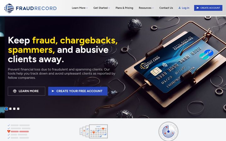 Screenshot of fraudrecord.com