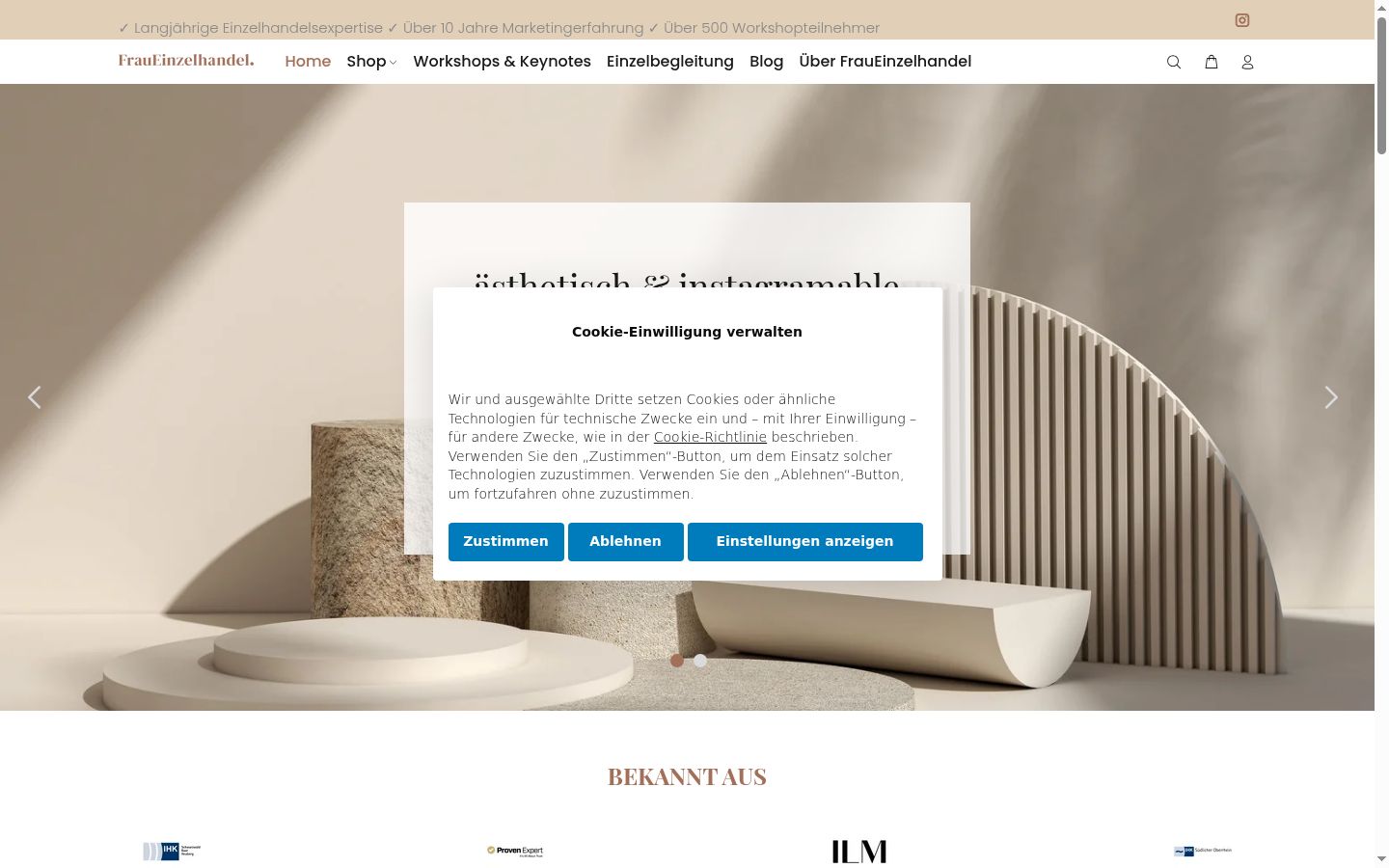Screenshot del banner di consenso mostrato prima di qualsiasi interazione