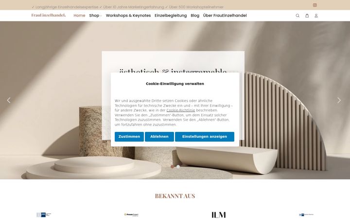 Snímek obrazovky fraueinzelhandel.de