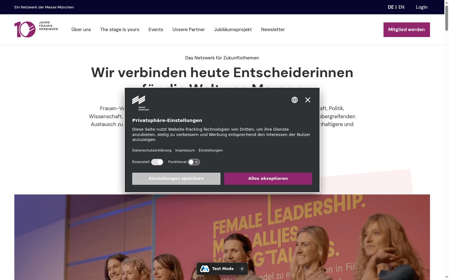 Screenshot of the consent banner shown before any interaction