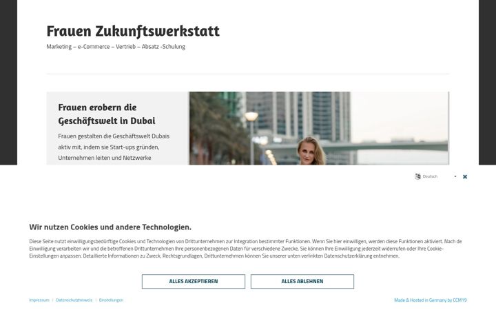 Screenshot of frauen-zukunftswerkstatt.de