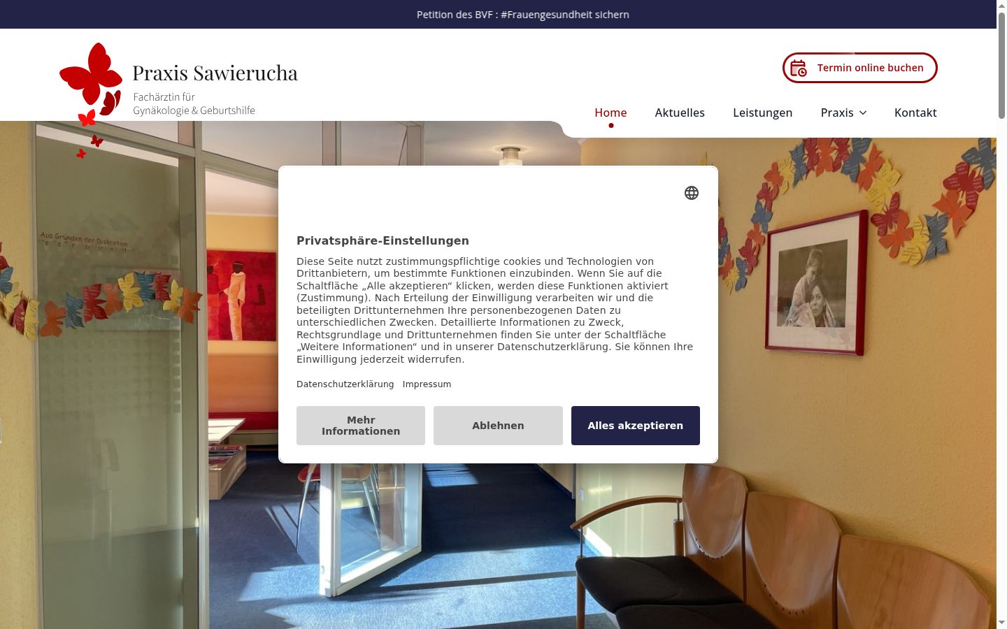 Snímek obrazovky baneru souhlasu zobrazeného před jakoukoli interakcí
