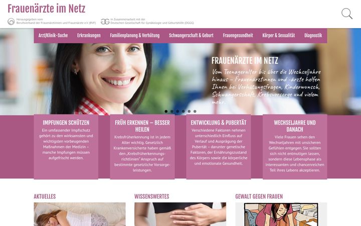 Screenshot of frauenaerzte-im-netz.de