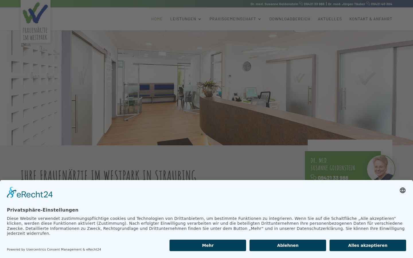Screenshot des Einwilligungsbanners vor jeglicher Interaktion