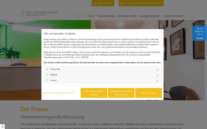 Screenshot of frauenaerzte-mannheim.com