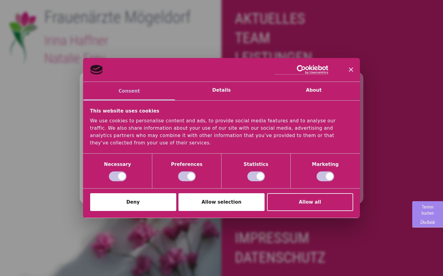 Screenshot of the consent banner shown before any interaction