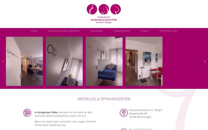Screenshot of frauenaerztin-berger-remchingen.de