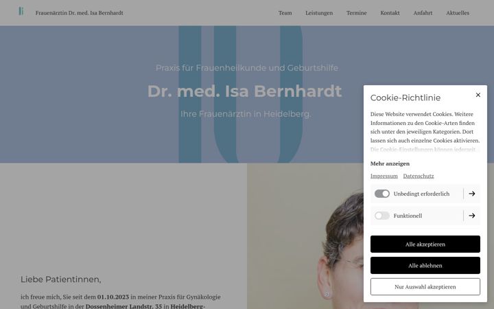 Screenshot of frauenaerztin-bernhardt.de