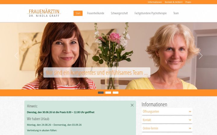 Screenshot of frauenaerztin-graff.de