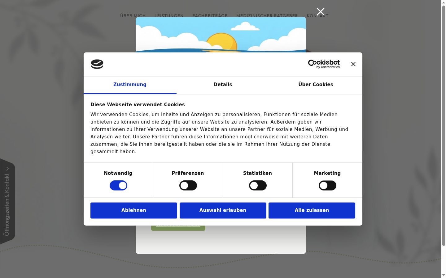 Screenshot of the consent banner shown before any interaction