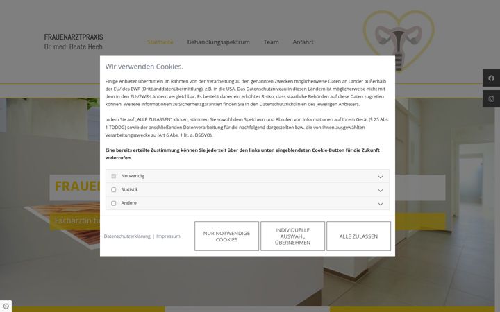 Screenshot van frauenaerztin-heeb.de