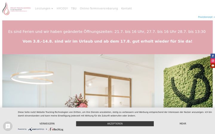 Screenshot van frauenaerztin-kempen.de