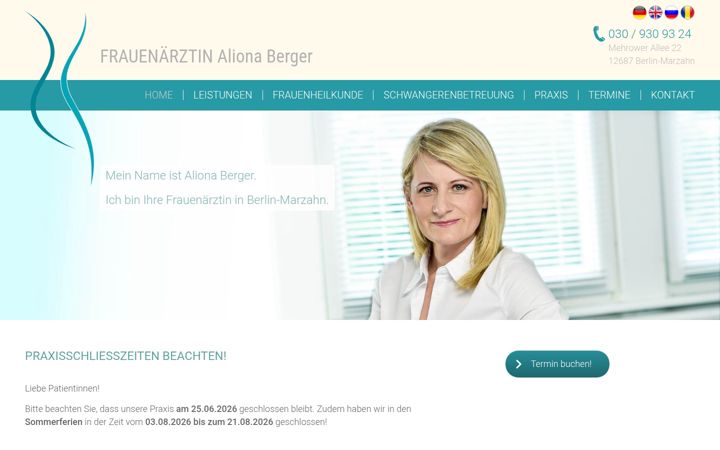 Snimka zaslona za frauenaerztin-marzahn.de