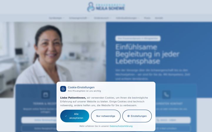Captură de ecran a frauenaerztin-schewe.de