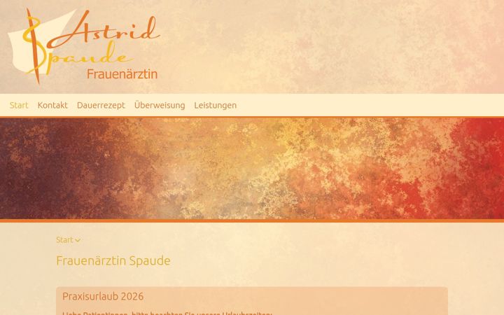 Captură de ecran a frauenaerztin-spaude.de