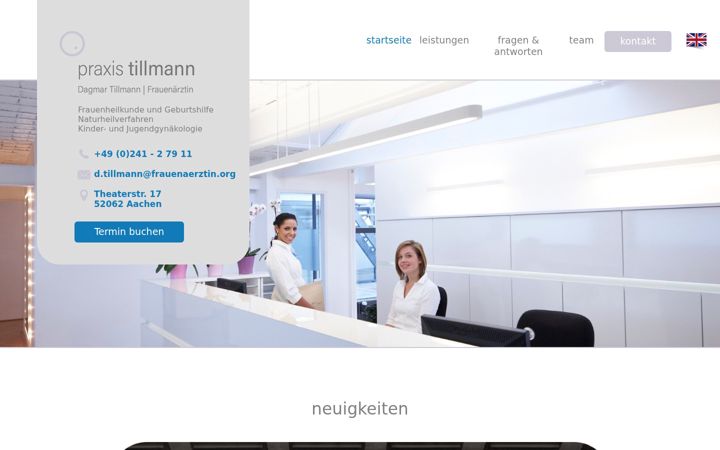 Screenshot of frauenaerztin.org