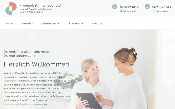 Zrzut ekranu frauenaerztinnen-detmold.de