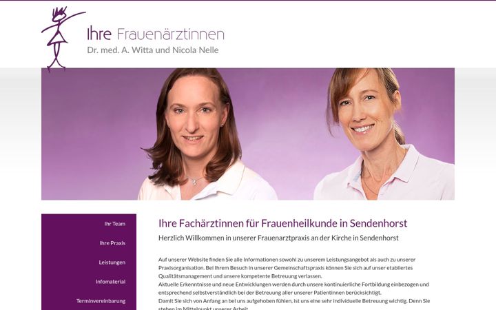 Zrzut ekranu frauenaerztinnen-sendenhorst.de
