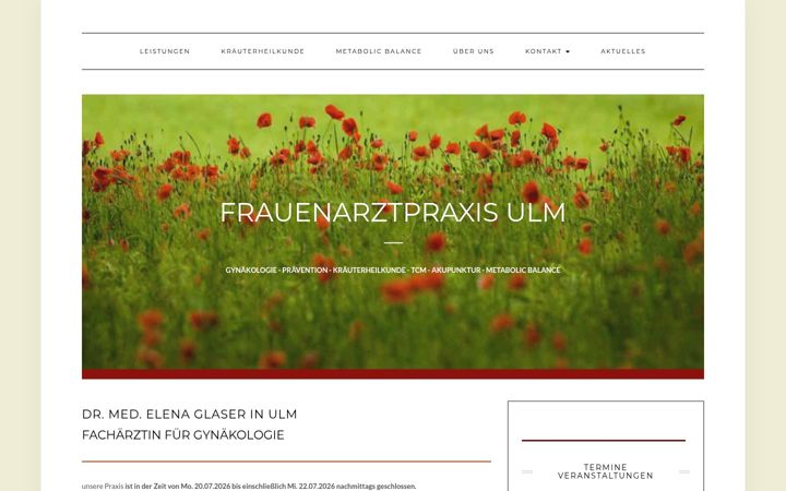 Zrzut ekranu frauenaerztinulm-glaser.de