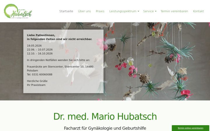Zrzut ekranu frauenarzt-hubatsch.de