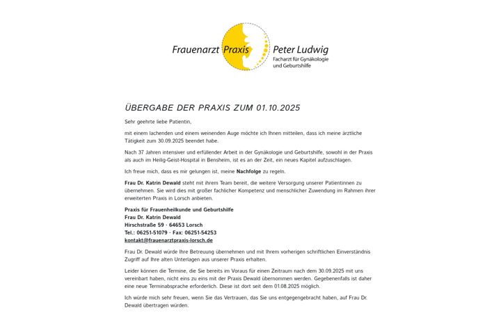 Zrzut ekranu frauenarzt-ludwig.de