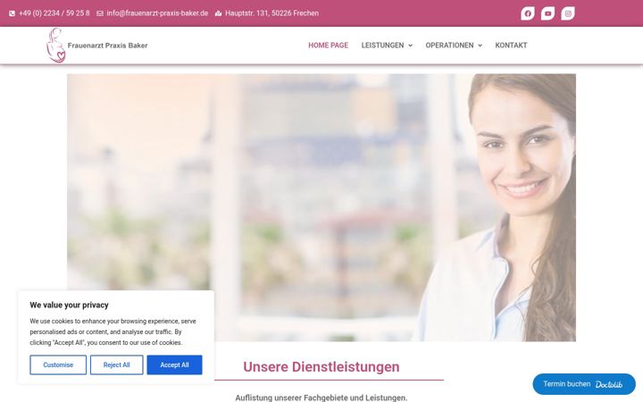 Zrzut ekranu frauenarzt-praxis-baker.de