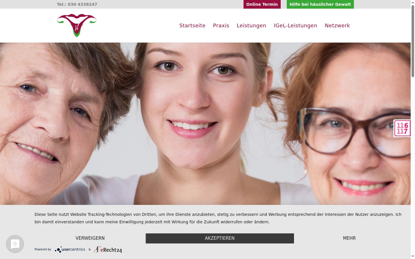 Capture d'écran de la bannière de consentement affichée avant toute interaction