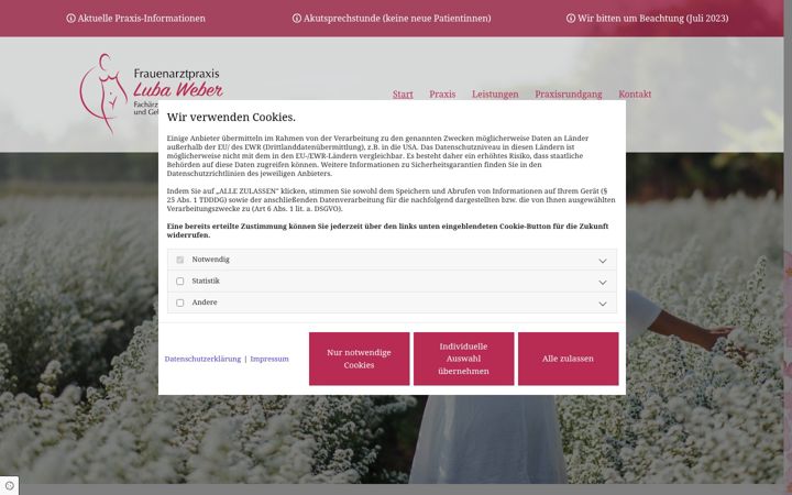 Screenshot of frauenarzt-weber-leipzig.com