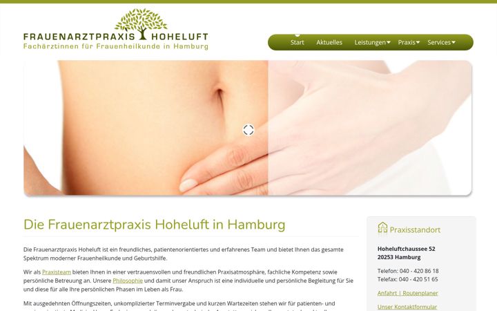 Capture d'écran de frauenarztpraxis-hoheluft.de