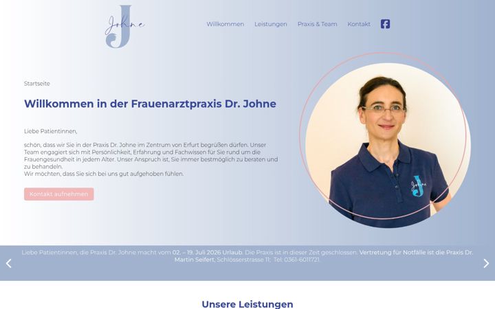 Capture d'écran de frauenarztpraxis-johne.de