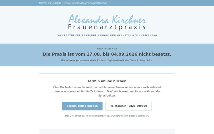 Capture d'écran de frauenarztpraxis-kirchner.de