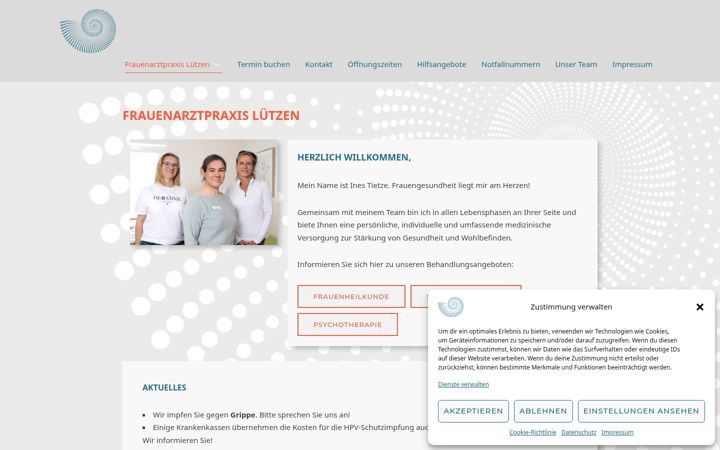 Screenshot stránky frauenarztpraxis-luetzen.de
