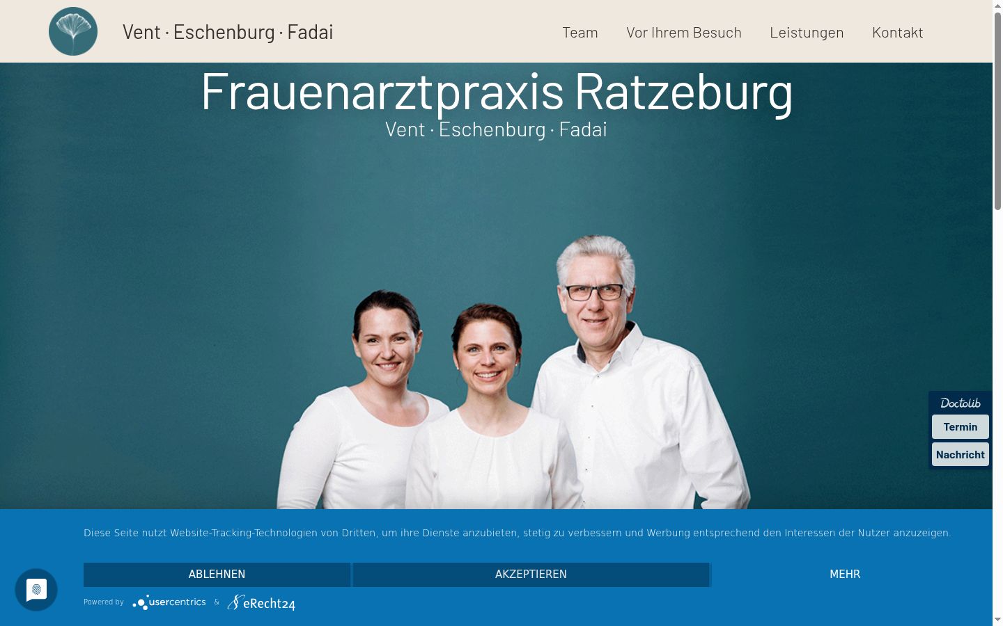 Screenshot of the consent banner shown before any interaction
