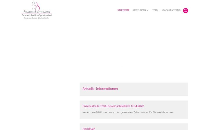 Screenshot stránky frauenarztpraxis-spanknebel.de