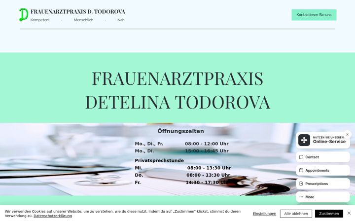 Screenshot stránky frauenarztpraxis-todorova.de