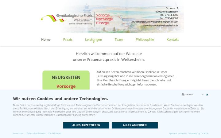 Screenshot stránky frauenarztweikersheim.de