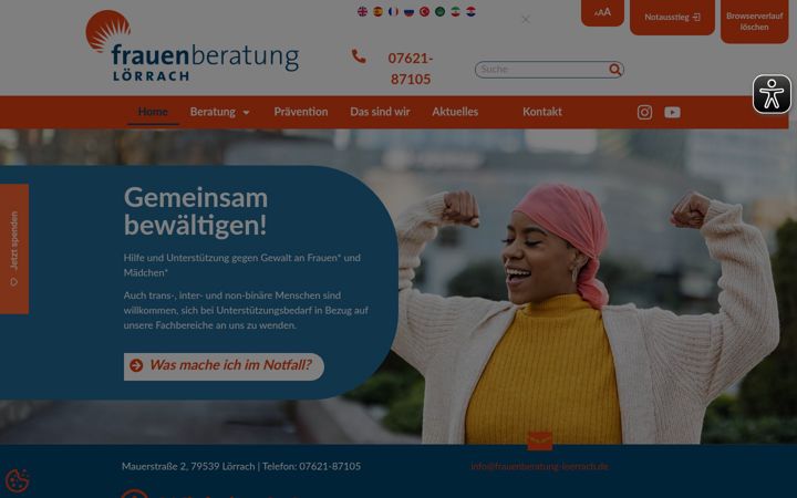 Captură de ecran a frauenberatung-loerrach.de