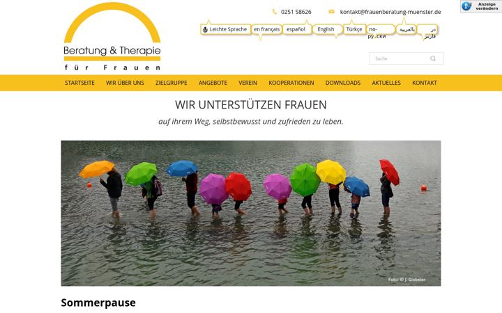Screenshot stránky frauenberatung-muenster.de