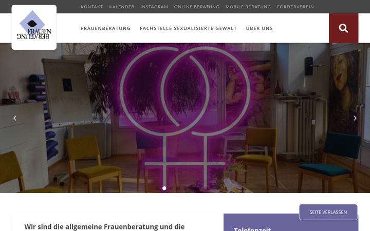 Captură de ecran a frauenberatungwuppertal.de