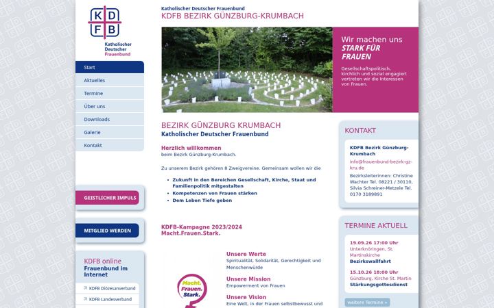 Captură de ecran a frauenbund-bezirk-gz-kru.de
