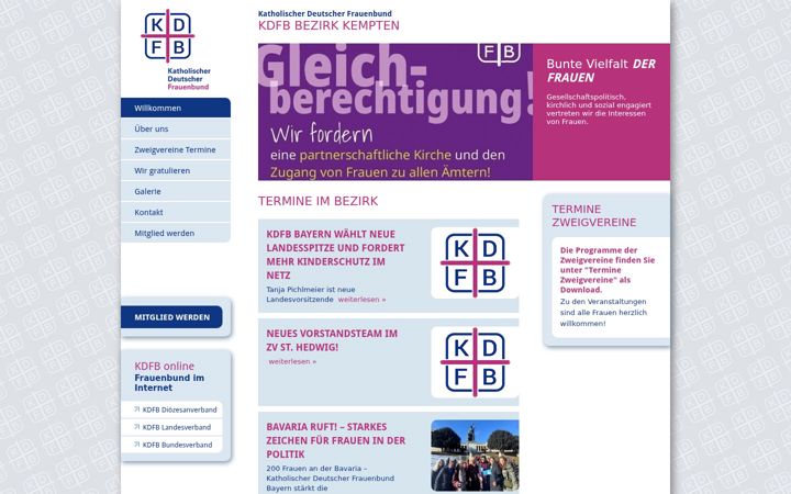 Captură de ecran a frauenbund-bezirk-kempten.de