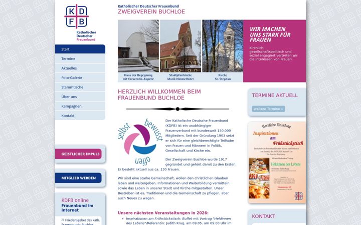 Captură de ecran a frauenbund-buchloe.de