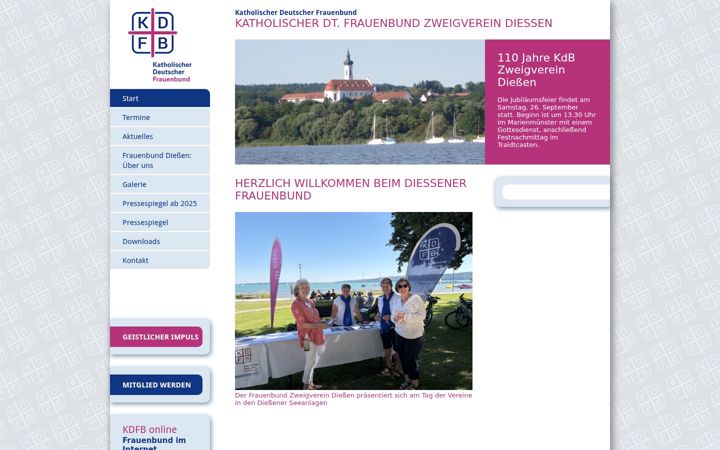 Captură de ecran a frauenbund-diessen.de